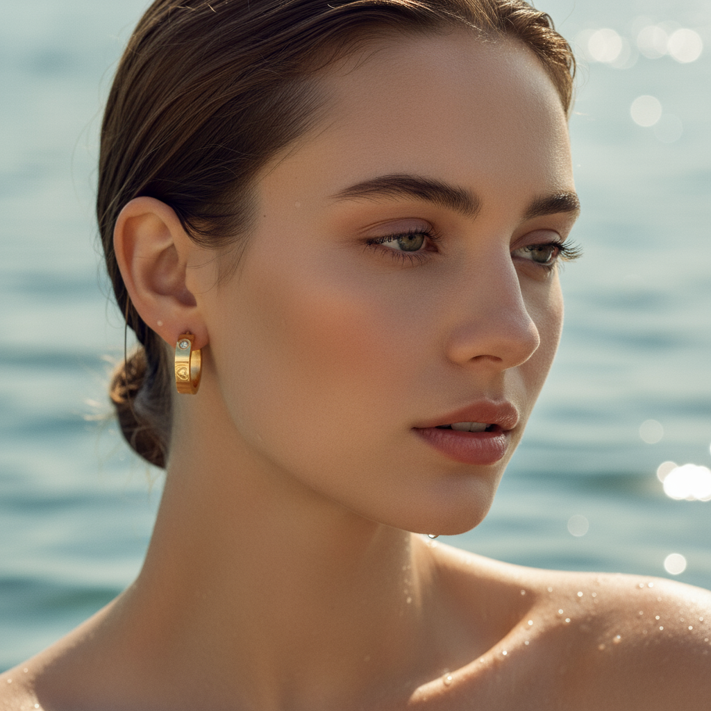 Luxe Heart Hoop Earrings