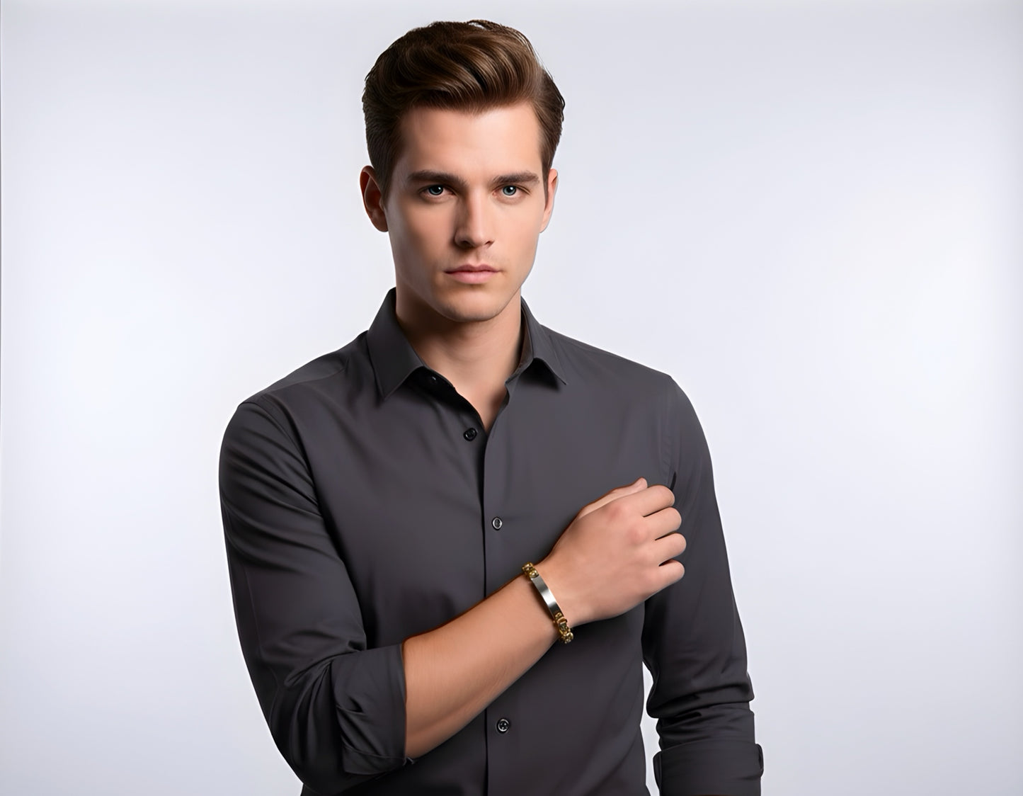 Luxe Links: Elevated Two-Tone Bracelet for him