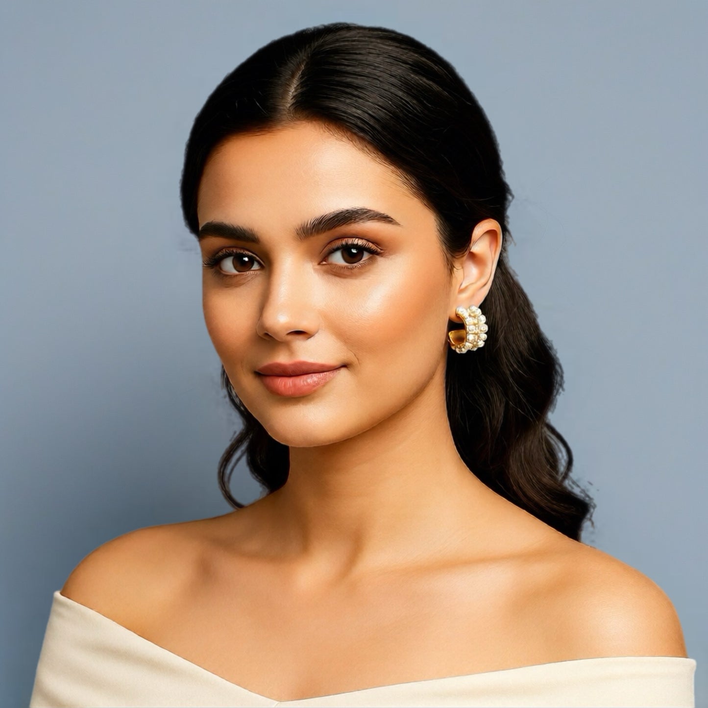 pearl gold earrings