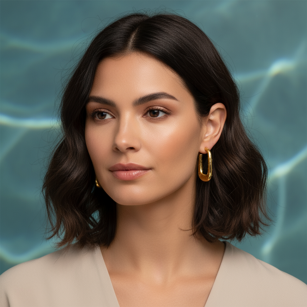 Sculpted Gold Hoops