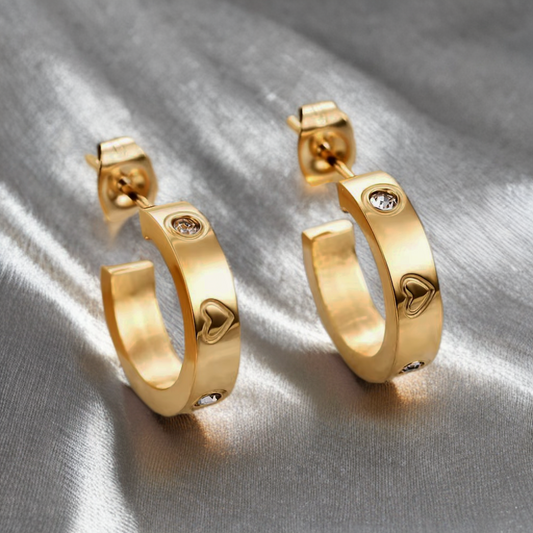 Luxe Heart Hoop Earrings