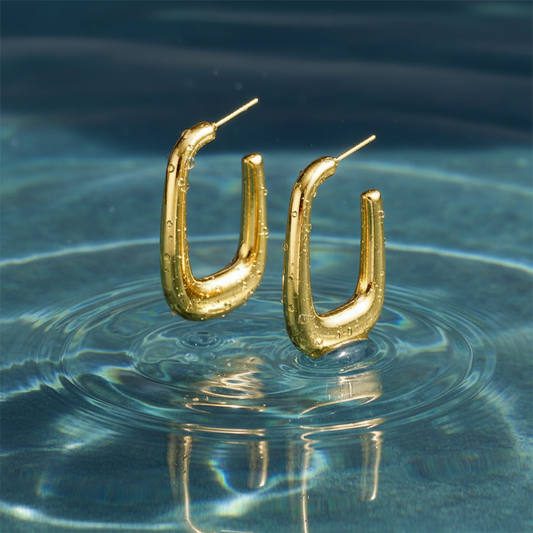 Sculpted Gold Hoops